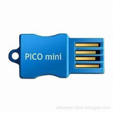 Mini USB Flash Drive with Push and Pull Style, Full Capacity, 3-year Warranty